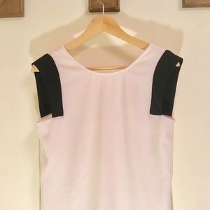 Zara Subtle Color Block Cut Out Back Top